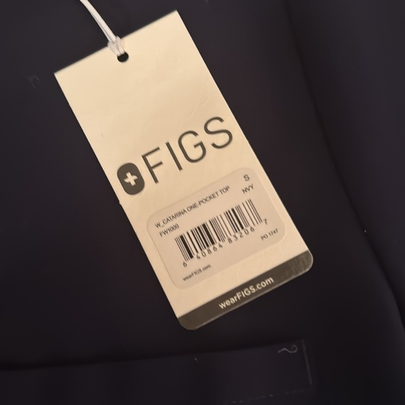 Figs Navy Blue Scrub Top, Small - Picture 3 of 5